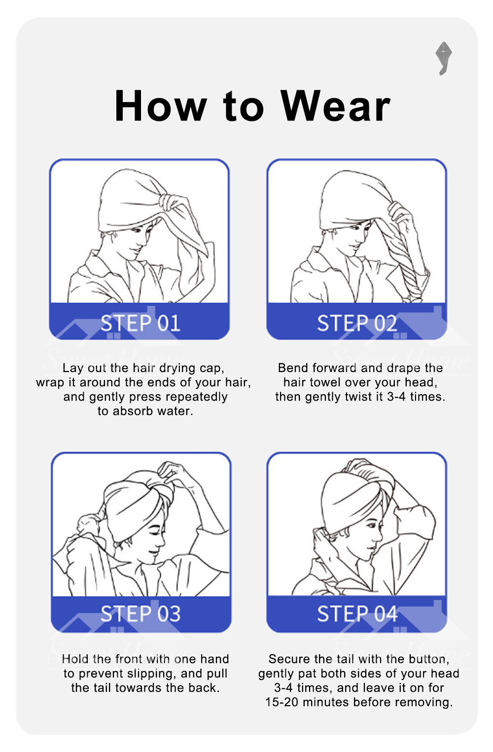 Ink Painting Jacquard Hair Drying Cap-10